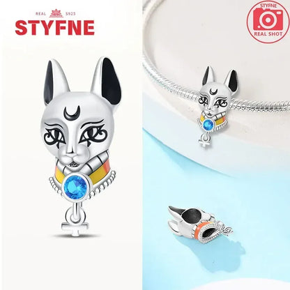 Silber 925 Gold Pyramide Mumie Doppel Charm Elefant Perlen passen Original Armband DIY edlen Schmuck Zubehör für Frauen Geschenke
