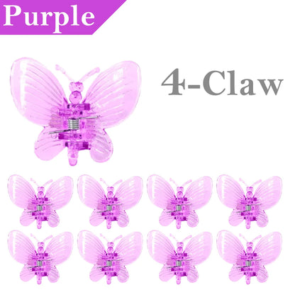100 stücke Kunststoff-Pflanzen clips im Schmetterlings stil mit 4-Klauen-Orchideenblüten unterstützen Klammern, die den gebundenen Bündel zweig des Weinreben stiel verschlusses erklimmen