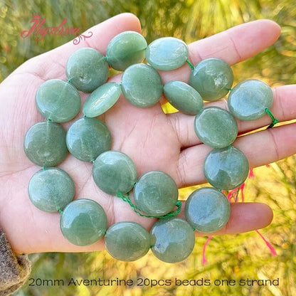 20mm Natürlicher Fluorit/Quarz/Rhodonit/Tigerauge/Achat Münze Stein Perlen Strang 15" Für DIY Halskette Schmuck Machen Kostenloser Versand