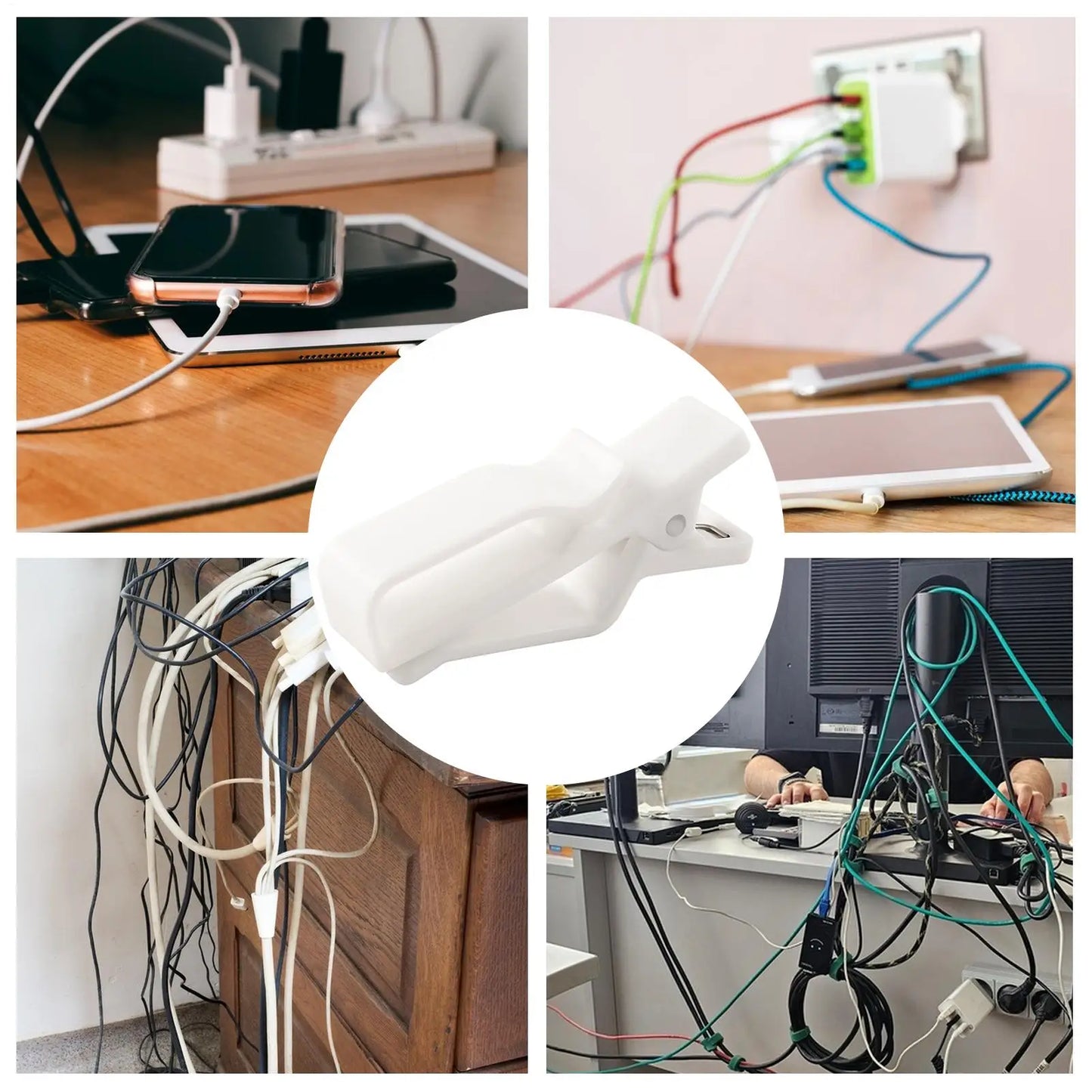 Kabelmanagement-Clips, 3-teilig, Silikon-Drahthalter, Organizer, Kabel-Organizer für Zuhause, Schreibtisch, Nachttisch, Nachttisch, Schlafzimmer