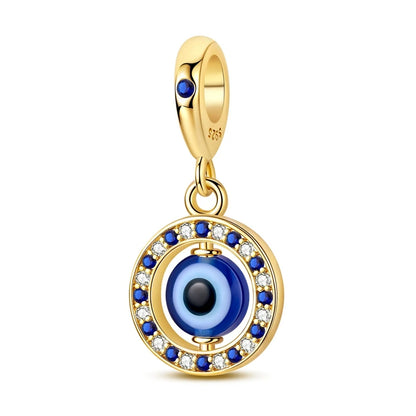Teufelsaugen-Charm aus 925er Silber, Original-Hand der Fatima, blauer Zirkon, Kreuz, blaue Augen, passend für Armbänder, DIY-Herstellung von Schmuck, Geschenk