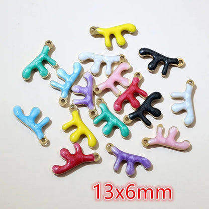20 Stück Ozean Meeres tiere Krabben Seestern Riff Fisch Klavier Emaille Anhänger Charm Edelstahl DIY Schmuck Making Zubehör