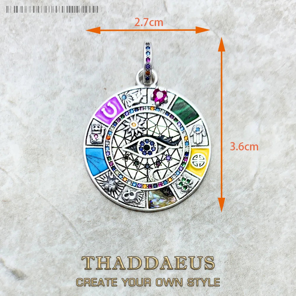 Amulett Magische Glück Symbol Baum Blume Karma Whell Sonne Vogel Schmetterling Anhänger Schmuck 925 Sterling Silber Geschenk Für Frauen Männer