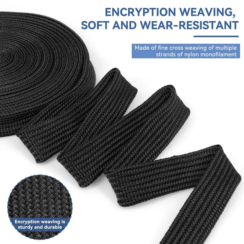 3/5m Nylon-Kabelummantelung 2,5mm~60mm Eng Anliegende Hochdichte Geflochtene Isolierte Kabelschutzummantelung Polyamid-Kabelschutzhülle