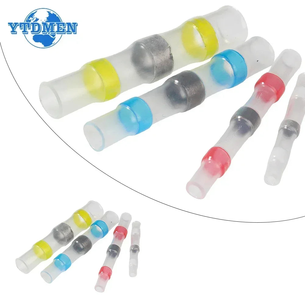 50/100 stücke Schrumpf Butt Wasserdichte Solder Dichtung Draht Kabel Splice Terminal Kit Crimp Terminals Stecker Elektrische, mit Box