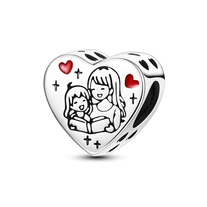 Charm-Perle aus 925er-Sterlingsilber, Mutter-Geschenk, Mutter, Liebe, glückliche Familie, baumelnd, passend für Original-Armreif, Halskette, DIY-Schmuck