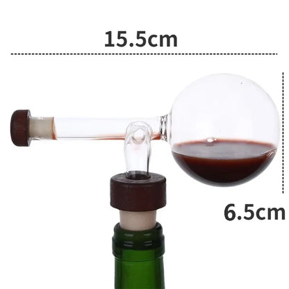 UNTIOR Rotwein-Belüfter, tragbar, rund/pfirsichförmig, transparent, schneller Dekanterauslauf, Glas-Bar-Ernüchungsgerät für Strandtisch