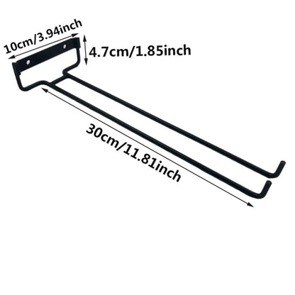 Hochwertiger, an der Wand montierter Stielglashalter aus schwarzem Eisen, Kelch-Hängeregal, Weinglas, Bar-Organizer