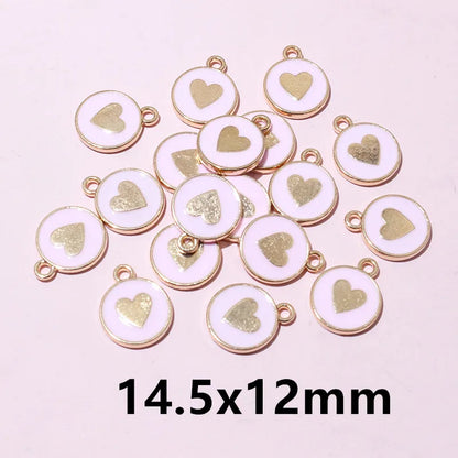 20 Stück Emaille Mond Herz Charms Anhänger Legierung Metall DIY Schmuck Herstellung Zubehör Ergebnisse für Armband Ohrringe Halskette
