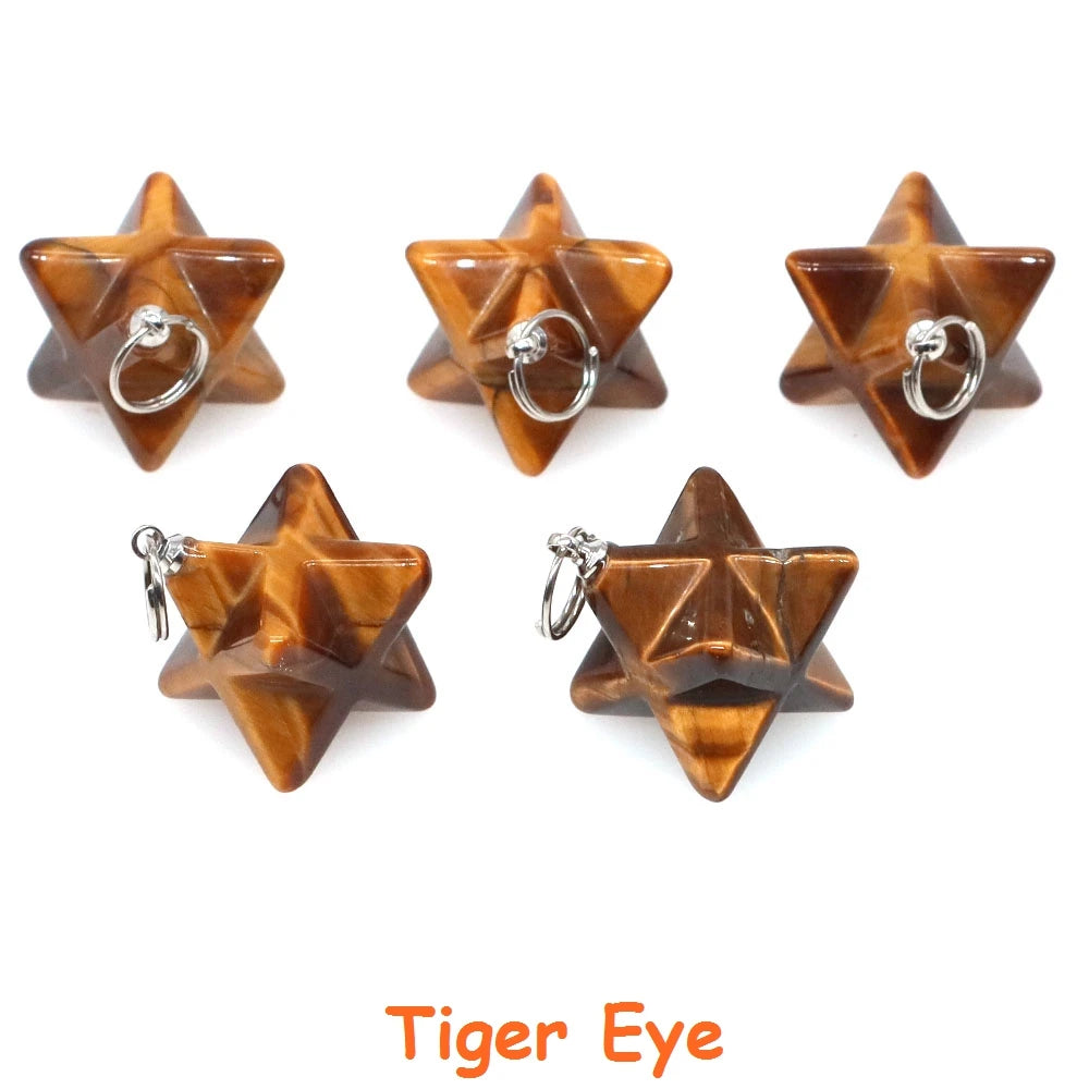 Naturstein Merkaba Stern Reiki Heilkristalle für DIY Energie Edelstein Modeschmuck Zubehör Party Home Dekoration Geschenk