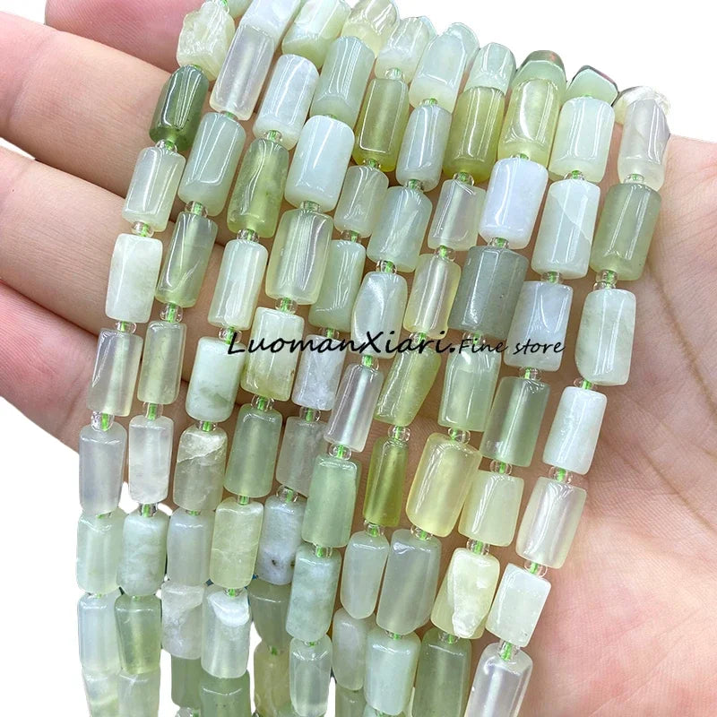 8x12mm Naturstein Grüner Malachit Unregelmäßiger Zylinder Lose Distanzperlen für Schmuckherstellung Diy Armband Charms Zubehör