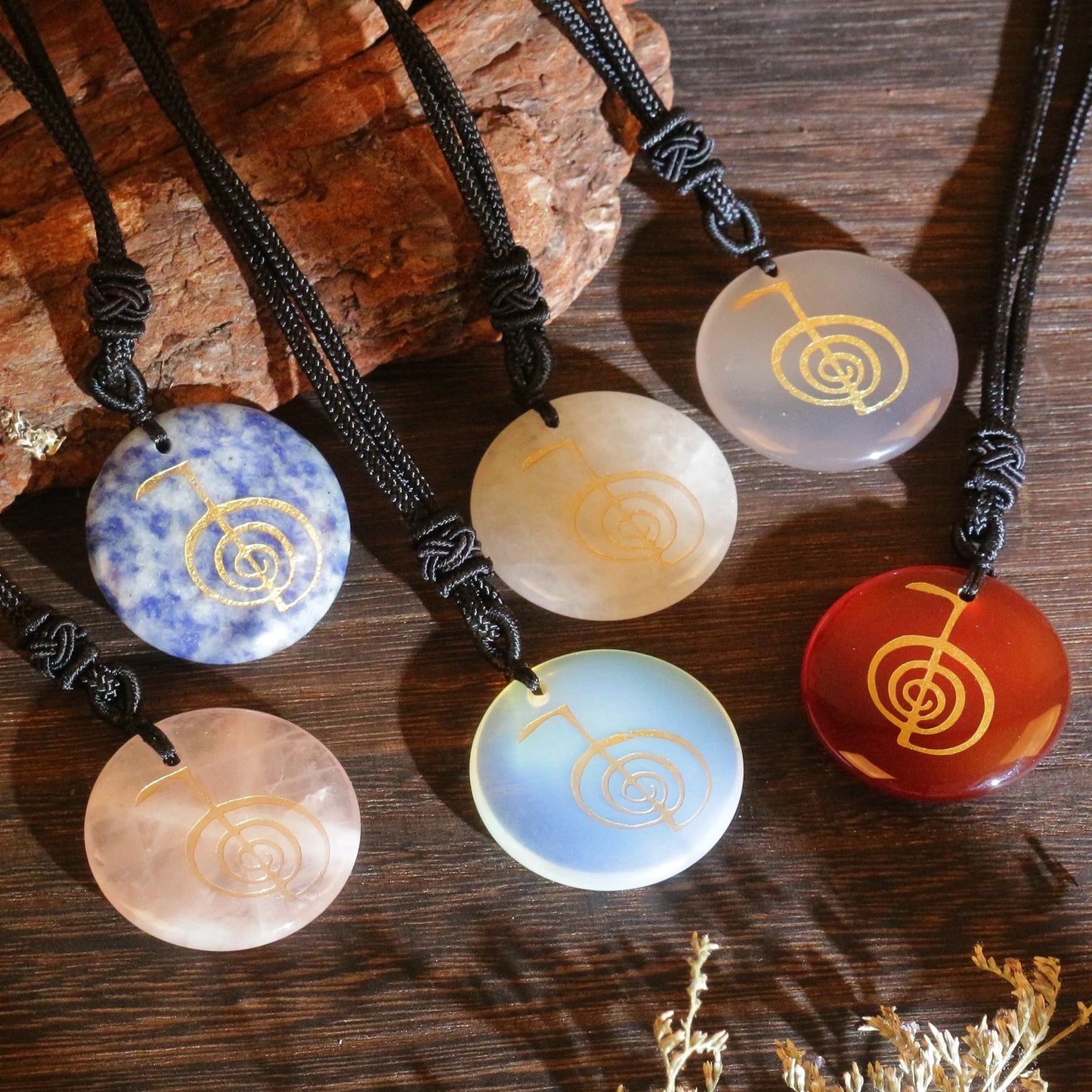 Heißer natürlicher Kristall quarz cho ku rei Reiki Energie symbol Anhänger alte spirituelle Heilung Halsketten Anhänger Frauen Mann Schmuck