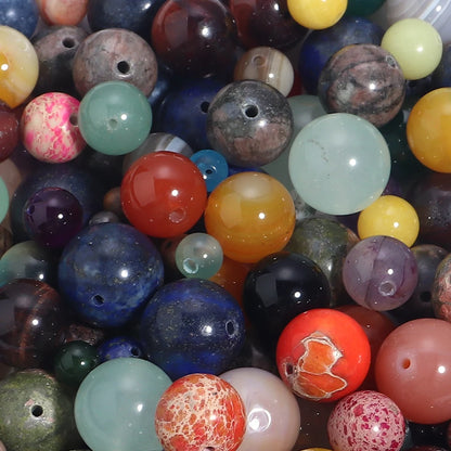 20–100 Stück, 4, 6, 8, 10, 12, 14 mm, Natursteinperlen, gemischte Farben, runde lose Perlen für Schmuckherstellung, DIY-Halskette, Armbänder, Zubehör