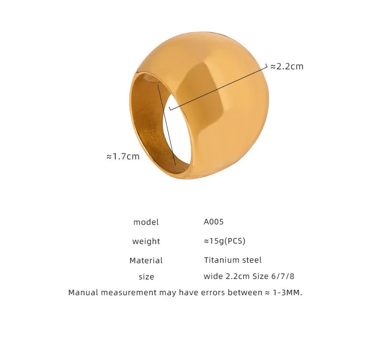 Mode Frauen Edelstahl Ring Oval Weibliche Luxus Ring Punk Zubehör Ästhetik Schmuck Party Geschenk Großhandel
