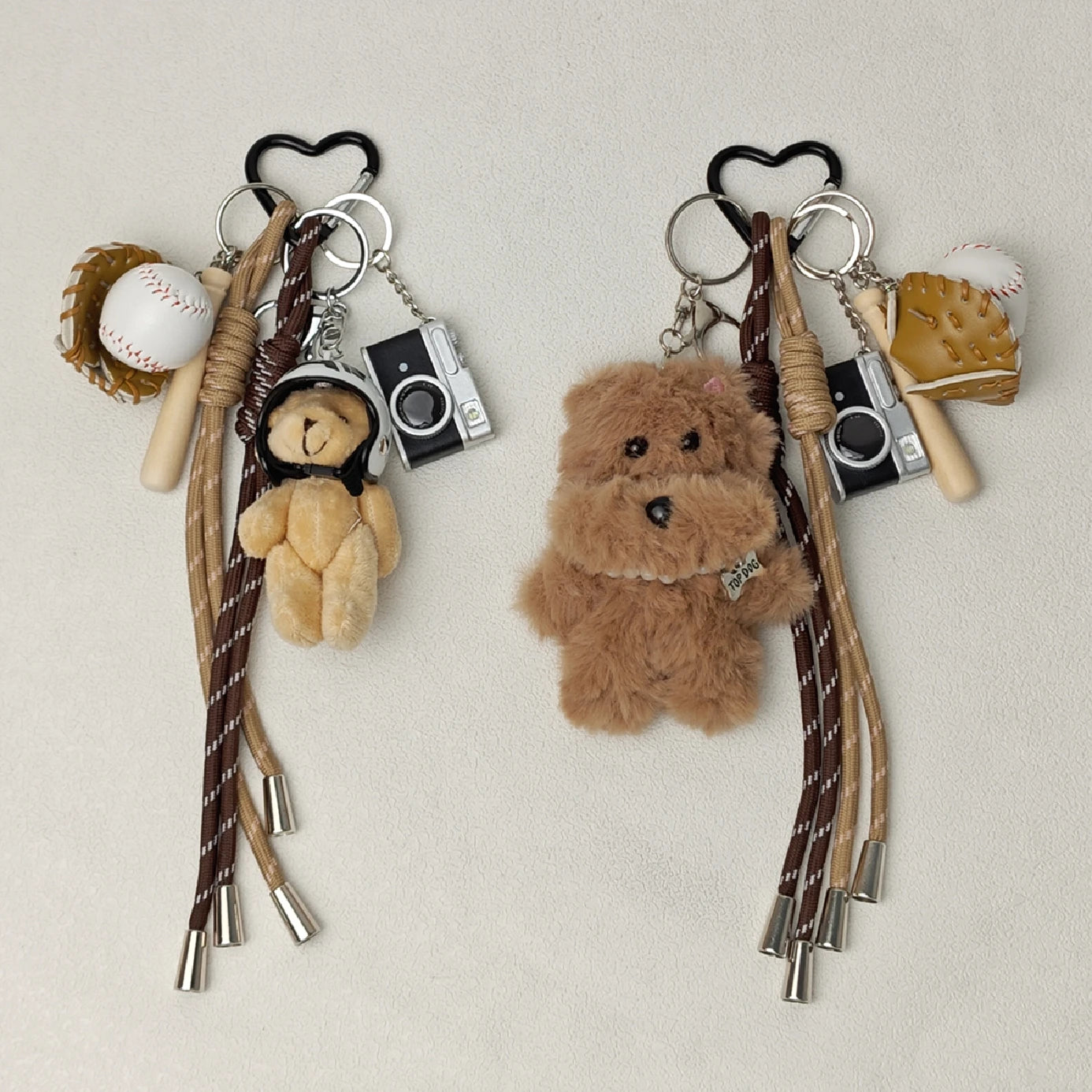 2025 neue Nette Cartoon Plüsch Puppe Tasche Anhänger Hund Kaninchen Kleiner Bär Kamera Schlüsselanhänger Zubehör Geschenk
