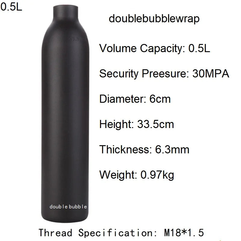 0,22 L-0,5 L Aluminium Flasche Tank 4500 PSI Tank Zylinder Tauchen Aquarium Pflanze CO2 Tank Tauch Sauerstoff Tank gewinde M18 * 1,5