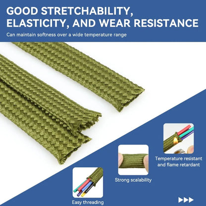 3/5m Nylon-Kabelummantelung 2,5mm~60mm Eng Anliegende Hochdichte Geflochtene Isolierte Kabelschutzummantelung Polyamid-Kabelschutzhülle
