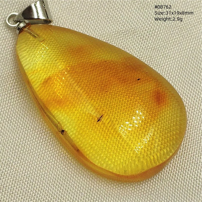 Natürlicher gelber Bernstein-Anhänger für Damen und Herren, gelber Bernstein mit Stein, Halskette, Heilschmuck, AAAAA
