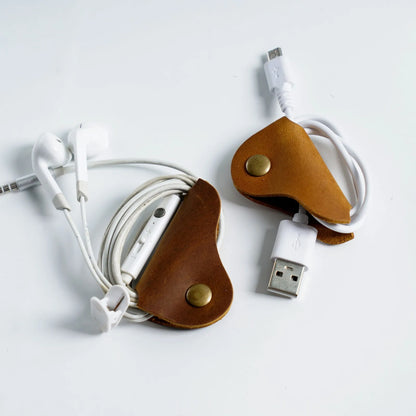 Leder-Kabelclip, Kopfhörerkabelhalter, multifunktionaler Kabel-Organizer, Kabelbänder, USB-Halter für den Schreibtisch, ordentlicher Organizer