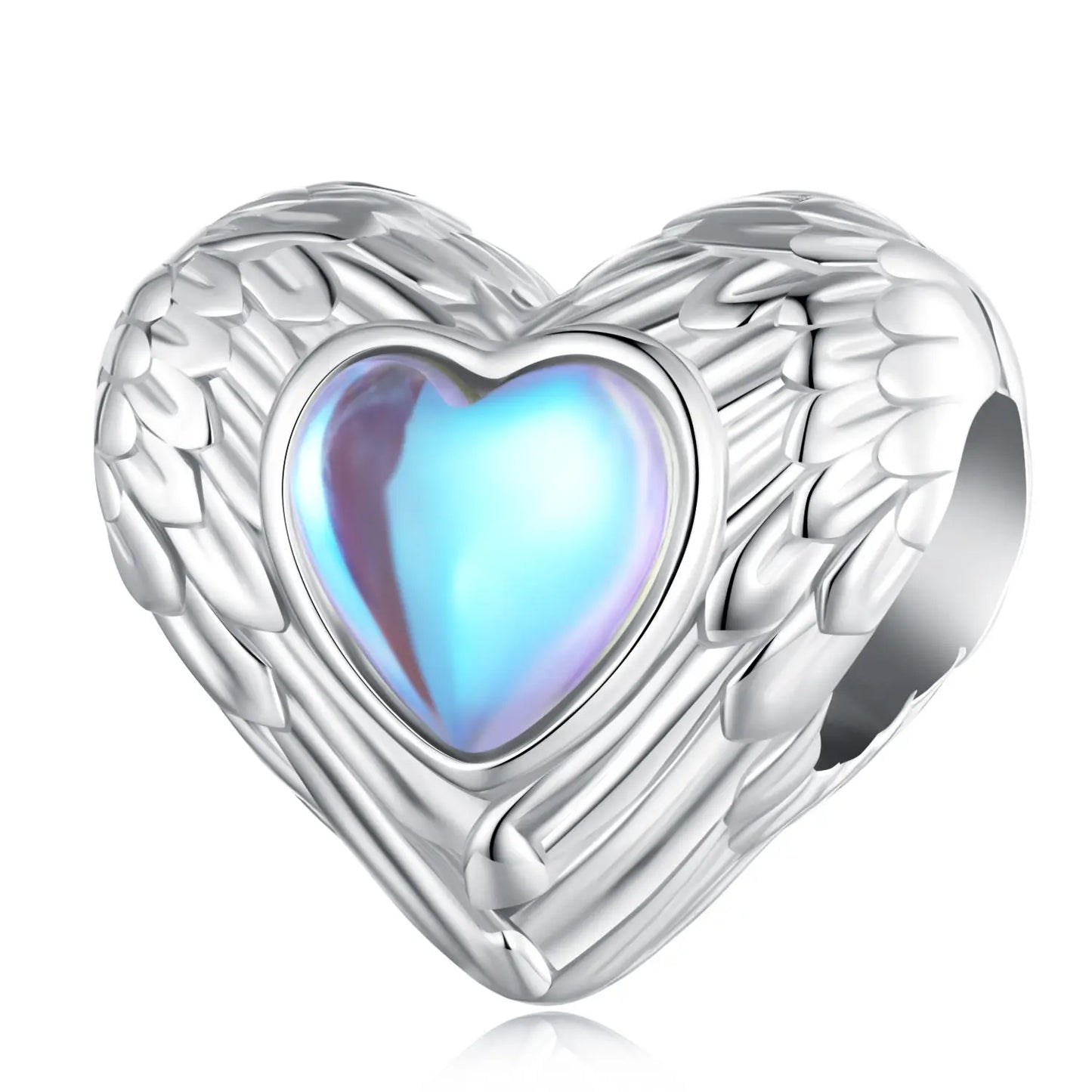 WOSTU 925 Sterling Silber Mondstein Charms Herz Perlen Astronaut Mond Anhänger Fit Original Armband DIY Halskette Schmuck Machen