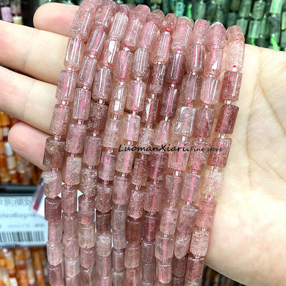 8x12mm Naturstein Grüner Malachit Unregelmäßiger Zylinder Lose Distanzperlen für Schmuckherstellung Diy Armband Charms Zubehör