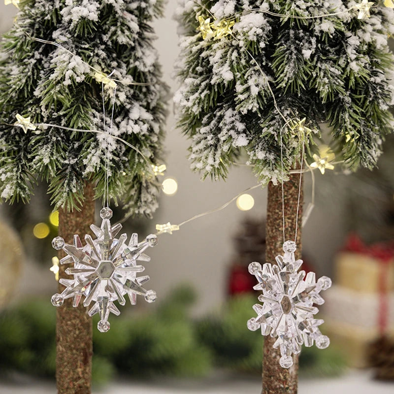Weihnachtsbaum Schneeflocken Anhänger Dekoration Neujahr Dekor Kunststoff hängende Schneeflocke Baum Ornament für Weihnachtsfeierzubehör