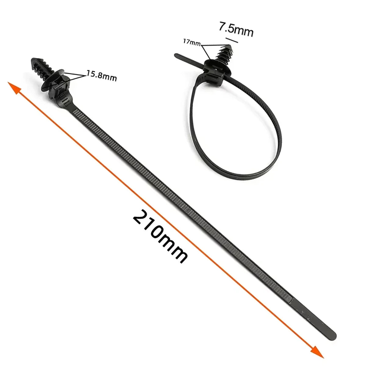 10/20/50/100/200 Stück Nylon-Kabelbinder mit Selbstverriegelung für die Kfz-Anwendung – Kabelbinder und Kabelbündelhalter für Autozubehör