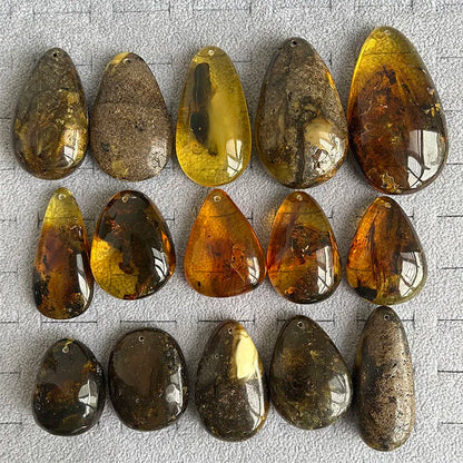 Großer Bernstein-Anhänger für Frauen, DIY-Schmuck, Großhandel, einzigartiger Tropfen, natürliche Pflanze, 100 % echter originaler baltischer Stein für Kettenhalskette
