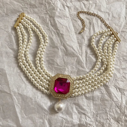 Glänzende voller Strass lange Kette Halsband Aussage Halskette für Frauen Modeschmuck atemberaubende Halskette Zubehör