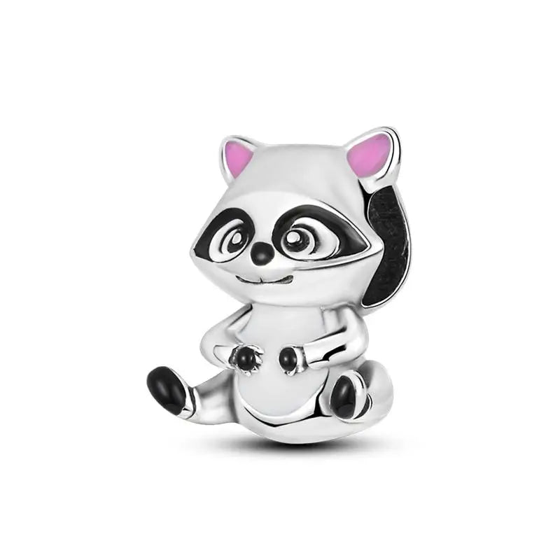 Animal Series Charms aus 925er-Sterlingsilber, Kaninchen, Katze, Pfau, Elefant, Türkei, Hund, passend für DIY-Armbänder, Halsketten, niedliche dekorative Geschenke