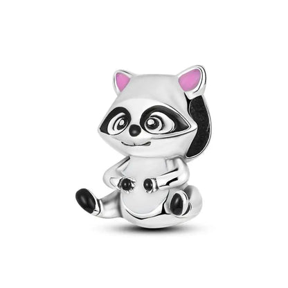 Animal Series Charms aus 925er-Sterlingsilber, Kaninchen, Katze, Pfau, Elefant, Türkei, Hund, passend für DIY-Armbänder, Halsketten, niedliche dekorative Geschenke