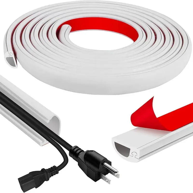 1 Stück 1m/3m/5m Langer PVC-Kabelkanal, Unsichtbare Dekorative Kabelabdeckung, Anti-Tritt-Schutz, Selbstklebende Weiche Kabelführung ﻿
