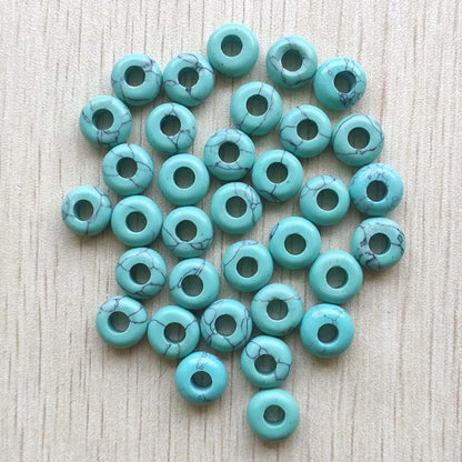 Mode gute Qualität Naturstein Mix runde Charms großes Loch Charms Perlen 10mm für Schmuckherstellung 50 Stück Großhandel kostenloser Versand
