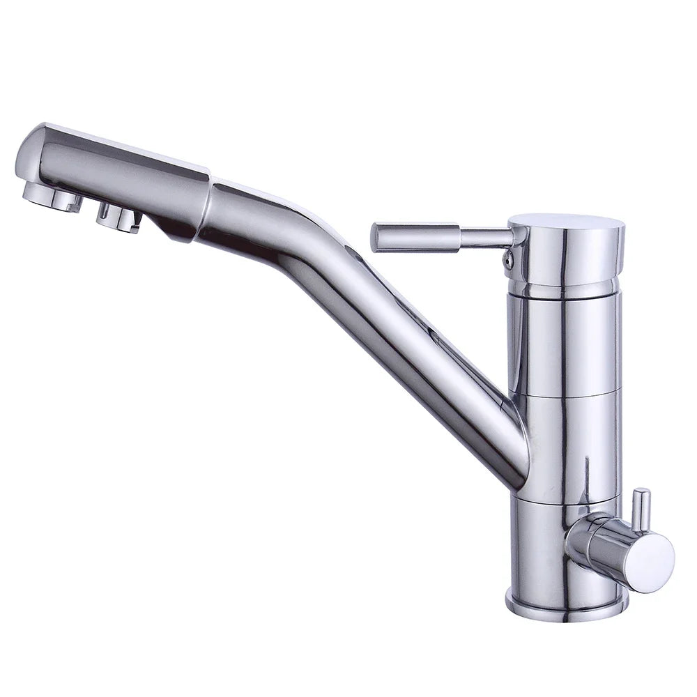 3-in-1-Wasserfilter für die Küche, Wasserhahn, Drei-Wege-System, Wasserkran, Waschbecken, Wasserhahn, drehbarer Drei-Wege-Einhebel-Wasserfilter