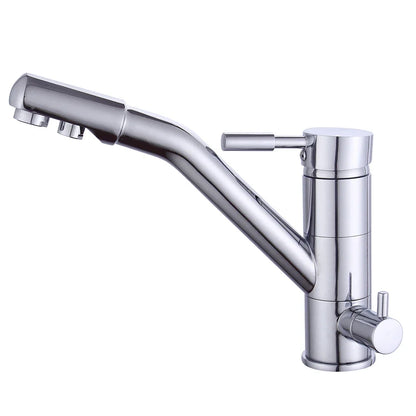 3-in-1-Wasserfilter für die Küche, Wasserhahn, Drei-Wege-System, Wasserkran, Waschbecken, Wasserhahn, drehbarer Drei-Wege-Einhebel-Wasserfilter