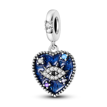 Anhänger Fatimas Hand Nazar Eye Massives 925er Sterlingsilber, baumelnder Charm-Schutz-Anhänger für Damen, Sommer, edler Schmuck