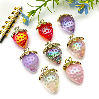 4/8 Stück saftige 3D-Erdbeer-Charms – Erstellen Sie bezaubernden DIY-Schmuck! (Perfekt für Sommeraccessoires und Geschenke)