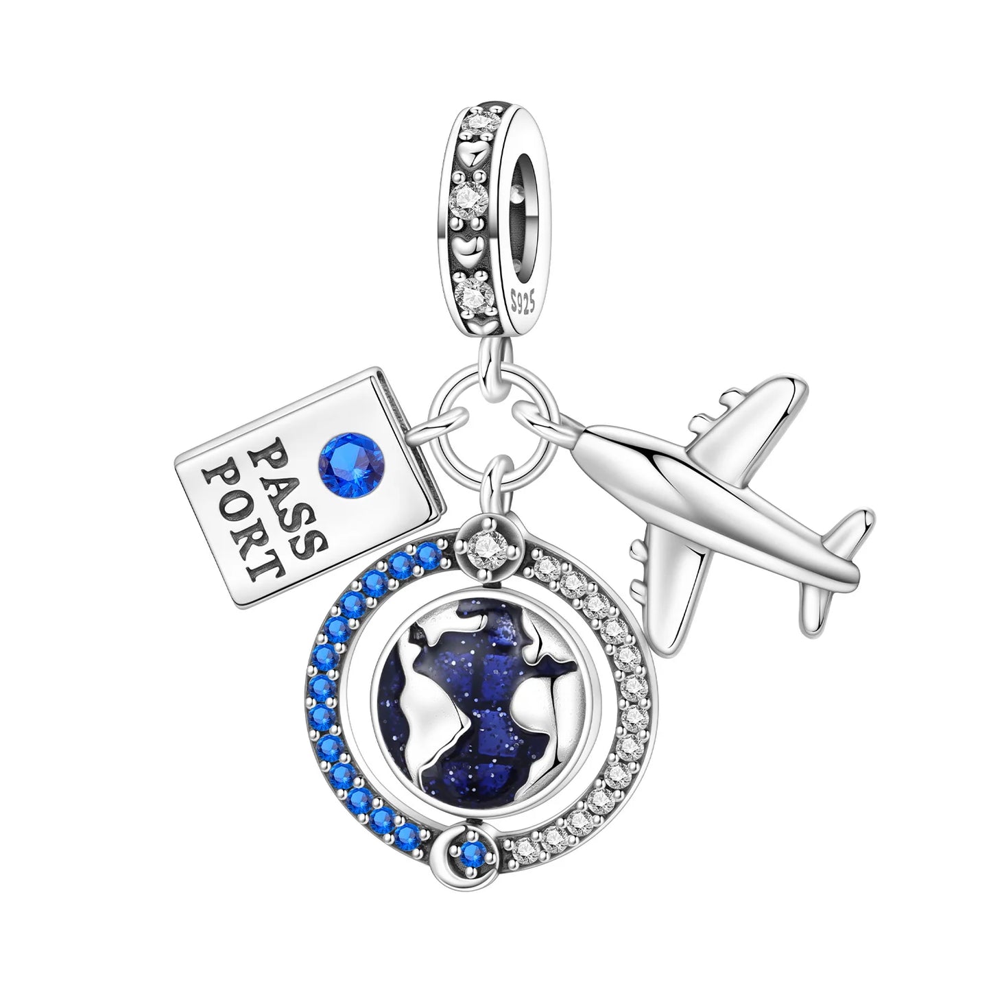 Blue Series Charm-Anhänger aus 925er-Sterlingsilber, Dackel-Feder, Meer, Kokosnussbaum, Stern, Hexe, passend für DIY-Armbänder, Halsketten, Partygeschenke