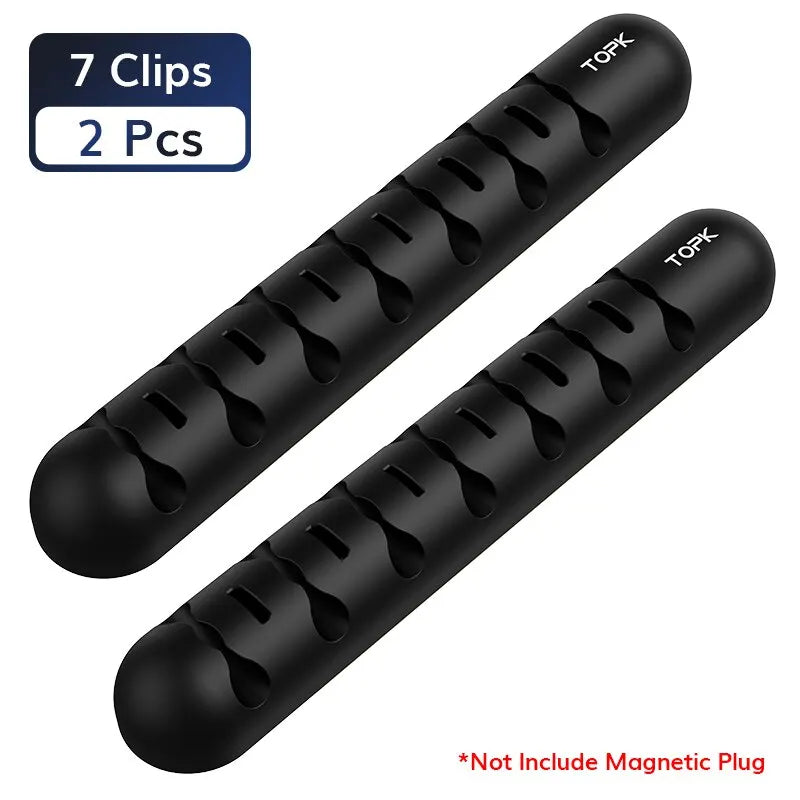 Topk l35 kabel organisator magnet stecker box silikon kabel wickler flexible kabel management clips für maus kopfhörer