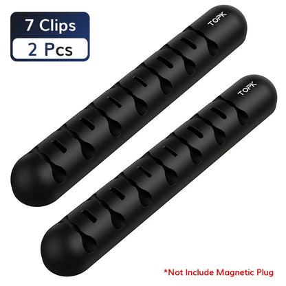 Topk l35 kabel organisator magnet stecker box silikon kabel wickler flexible kabel management clips für maus kopfhörer