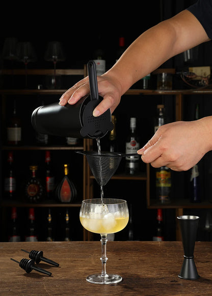 Cocktail Shaker Bar Set: 2 Gewichteten Boston Shaker, Cocktail Sieb Set,Jigger,Muddler und Löffel, eis Tong und 2 Flasche Ausgießer