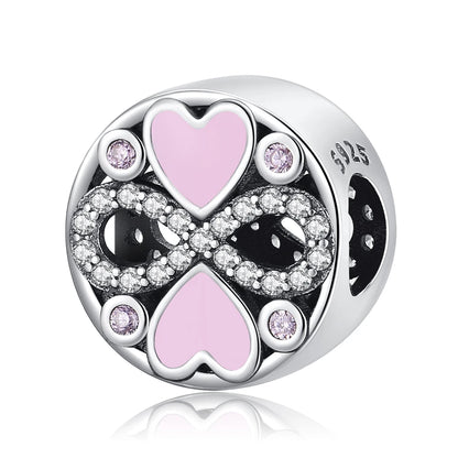 Romantischer 925 Sterling Silber Liebesschlüssel Herz-zu-Herz Charm für DIY Armband Halskette Verlobung Party Geschenke