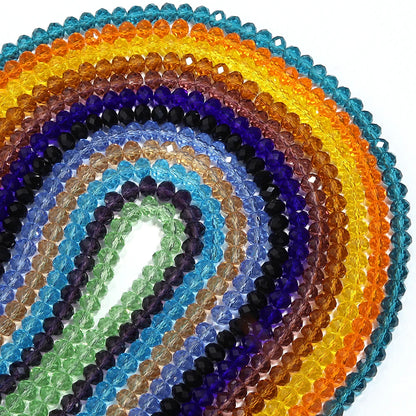 3/4/6/8/10mm Facettierte AB Klar Glas Kristall Rondelle Perlen Bunte Lose Spacer Perlen für Schmuck Machen DIY Armband Halskette