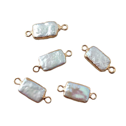 10 Stück 8 x 12 mm rechteckige Biwa-Perlen, lose Perlen für Schmuckherstellung, DIY