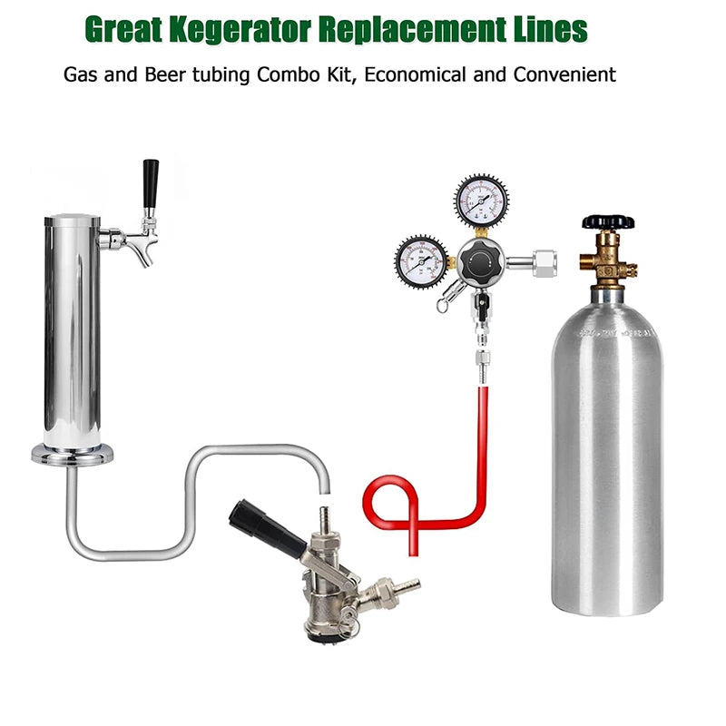 Kegerator CO2 Gasleitung Bierrohr 3m Gas schlauch 3m Bier leitung mit Schlauchs chelle zum Selbst brauen Bierturm Bierfass