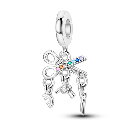 Versilberte bunte Charms-Perlen passen zu Original-Armreif, Einhorn, feuriger Drache, Anhänger, baumelndes Armband, DIY-Frauen-Schmuck, Geschenk