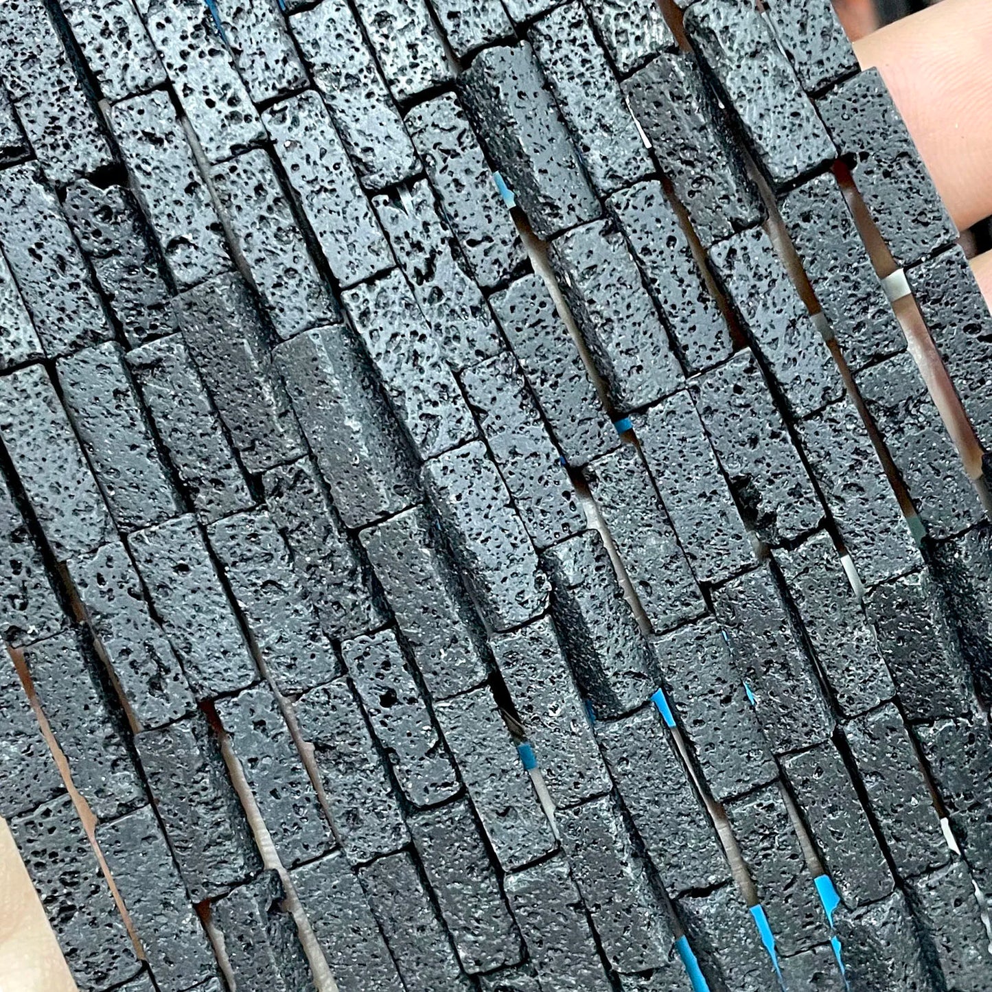 Natürliche Stein Schwarz Vulkanischen Lava Zylinder Räder Quadrat Runde Form Spacer Perlen Für Schmuck Machen Diy Armband Zubehör