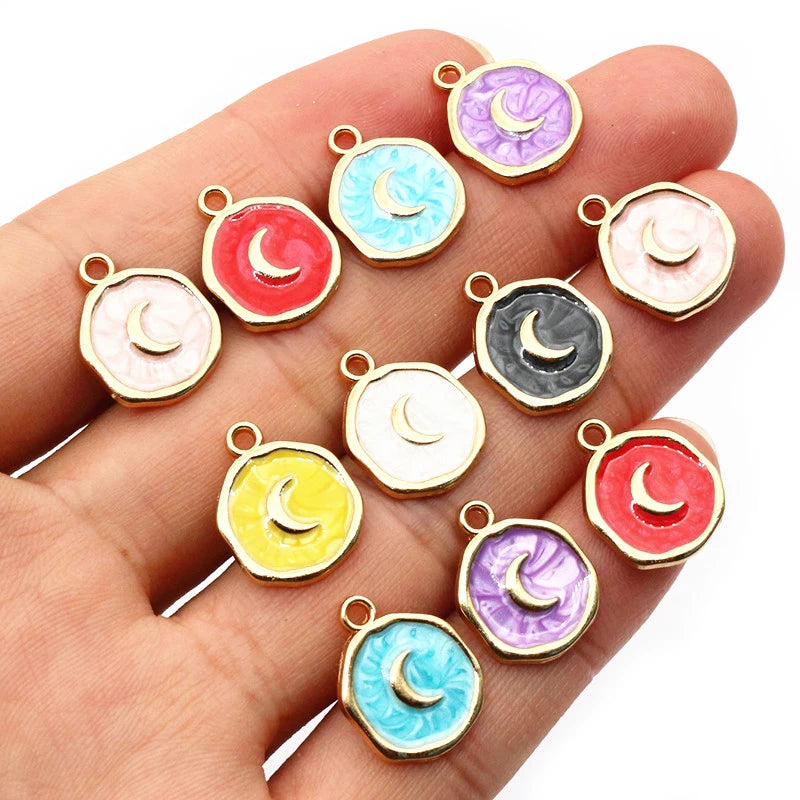 20 Stück Edelstahl Emaille Dolphin Lightning Moon Charms Anhänger für Ohrringe Armband Halskette DIY Schmuck Herstellung Zubehör