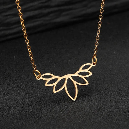 Choker Necklaces Vintage Flower Necklaces Stainless Steel Necklaces Pendant Chain Necklace For Women Jewelry Gifts