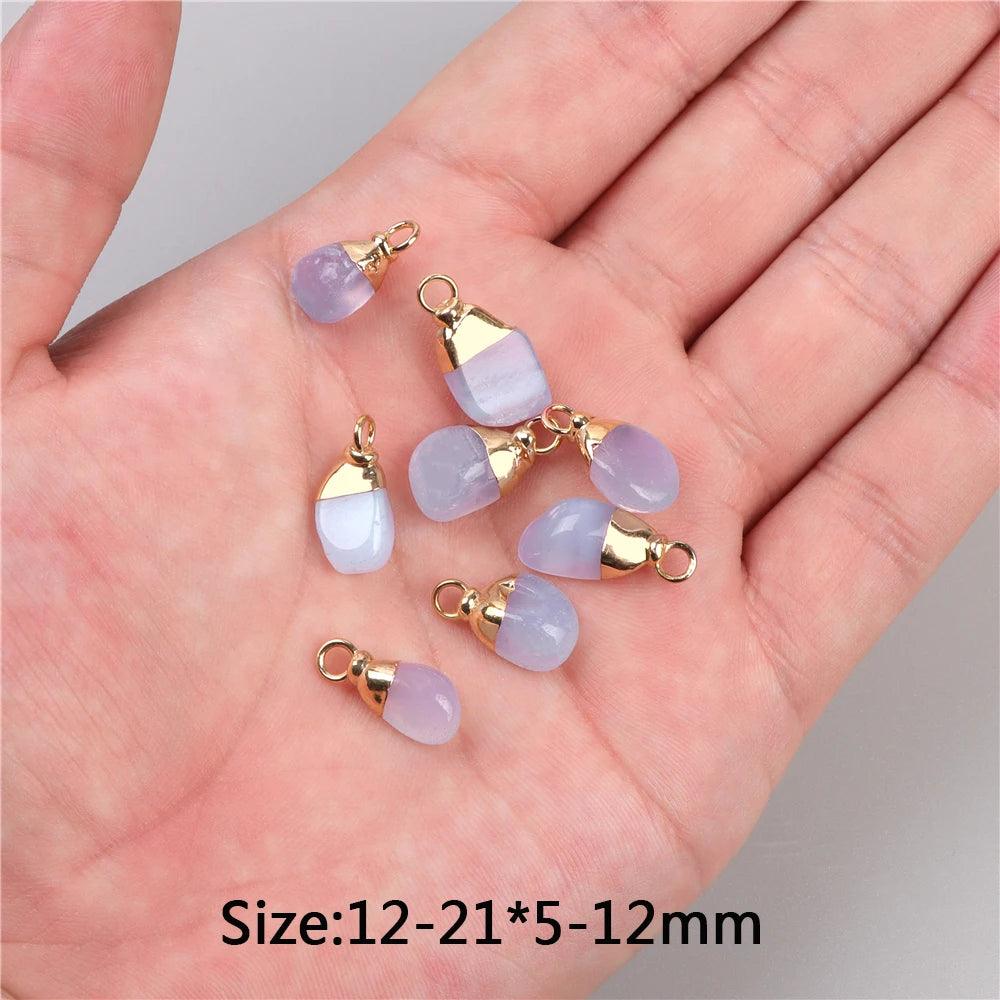5 stücke Natürlichen Rauhen Stein Anhänger Unregelmäßige Form Healing Amethysten Labradorit Agat Quarz Anhänger Für DIY Handgemachte Halskette